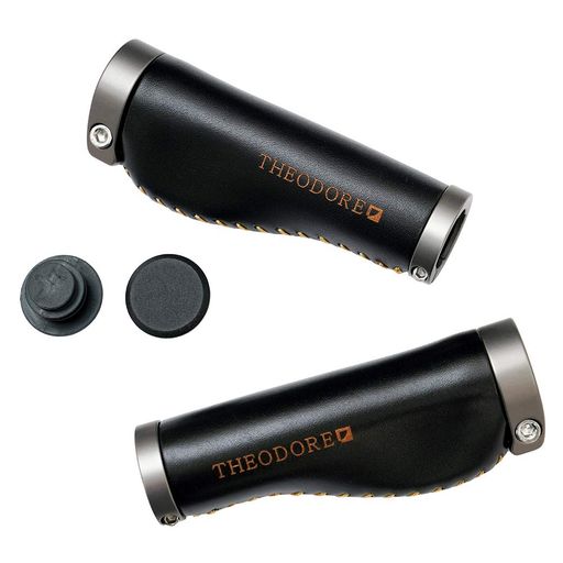 THEODORE CYCLE GRIP 自転車 グリップ イタリア本革 (128 Black)|タムタム 店