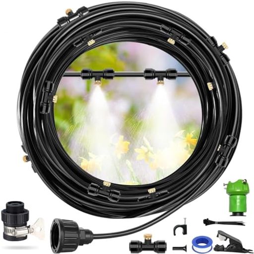Modfiedミストシャワー屋外20M噴霧ノズルノズルスプリンクラー散水ノズル屋外冷却節水熱中症対策水やりプール植物盆栽用家庭園芸温室加湿ガーデンほこりの除去(20M)