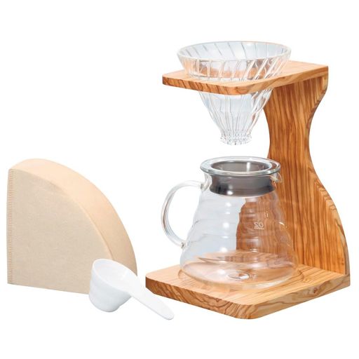HARIO(ハリオ)V60オリーブウッドスタンドセット1~4杯用コーヒードリッパープレゼントギフト贈り物VSS-1206-OV