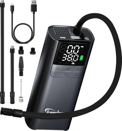 Kaedear(カエディア)バイク空気入れ電動エアーポンプ電動空気入れ充電式USB電源スマートエアポンプ2000mahx2合計4000mah/14.8wha150PSItypeCオートバイ自転車車モバイルコンプレッサー 7,044円