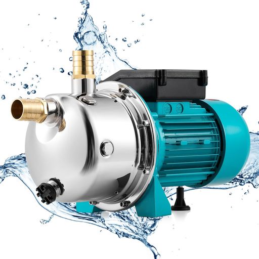 Poafamx 電動掘り井戸揚水機 370W 最大限度給水深8-9m 3000L/H 最大限度揚高28M 自動小銃水 水抜き揚水機 散水揚水機 ステンレス鋼スチール写真 池の水抜き 庭/芝地の水やり 農林注ぐ (370, ワット)