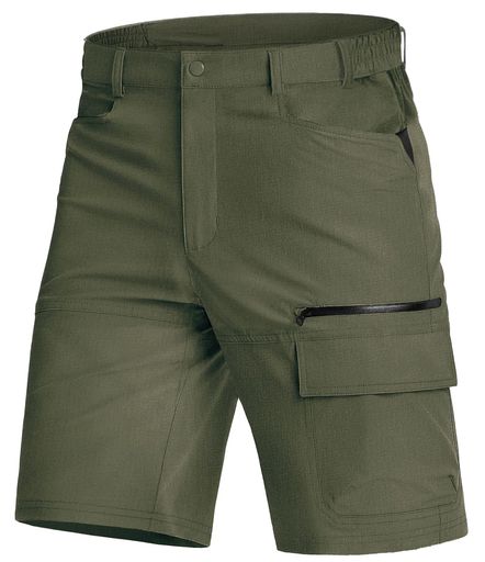 ショートパンツメンズ速乾アウトドアハーフパンツトレッキング夏服カーゴハーフパンツ撥水ミリタリーパンツ5分丈釣り半ズボンキャンプ登山ウェアグリーンXL