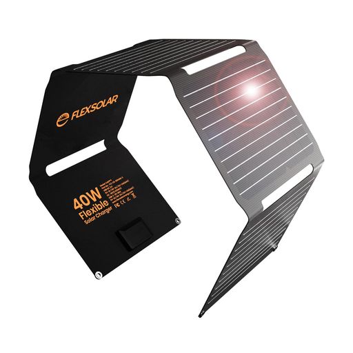 Flexsolar 40W ソーラーパネル小型 USB-C/USB-A/DC出力 ソーラー 充電器チャージャー折り畳み式 薄型超軽量太陽光パネル 防水 防塵地震 災害 停電対策 キャンプ アウトドア Phone/Pad/Android/LG 対応｜タムタム 店