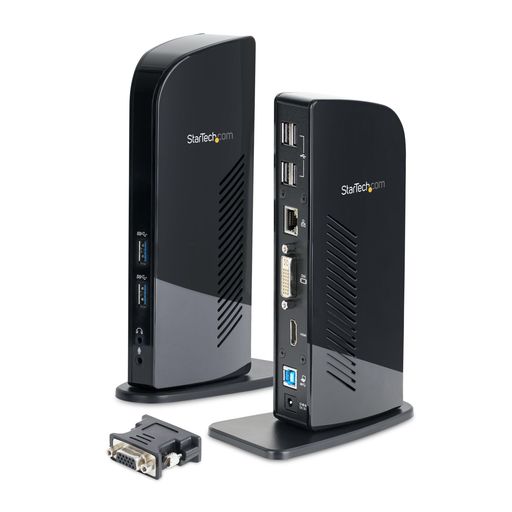 StarTech.com ドッキングステーション USB 3.0 デュアルモニター HDMI & DVI VGA USBハブ イーサネット 縦型 USB3SDOCKHD｜タムタム 店