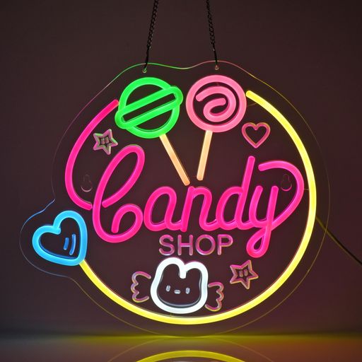 JOMOBUTYCANDYネオンサイン多上がり段調光可LED飴ネオン点火装置店張り出しバス発着場室内装飾飴本舗スイーツ和菓子西洋菓子店用表われ店かざり付ける店内飾りつけSUGARネオン管点火装置USBパワード35*32糎