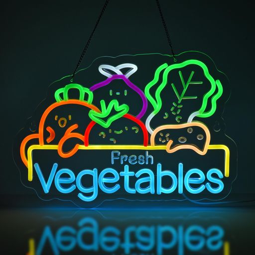 JOMOBUTYVAGETABLESネオンサイン多上がり段調光可LED蔬菜ネオン点火装置蔬菜屋貼り出しバス発着場インテリアレストランマーケット飾りつけ百貨店かざり付ける家庭菜園用息吹きお食事処ネオン管点火装置USBパワード41*29珊