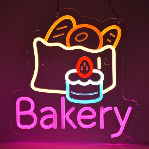 JOMOBUTYネオンサインBakeryパン屋多上がり段調光可LED食麺麭屋ネオン点火装置店張り出しバス発着場インテリアレストランホテル茶店caf・・カフェー館食麺麭の店用表われ店かざり付ける店内飾りつけネオン管点火装置USB力強さ…