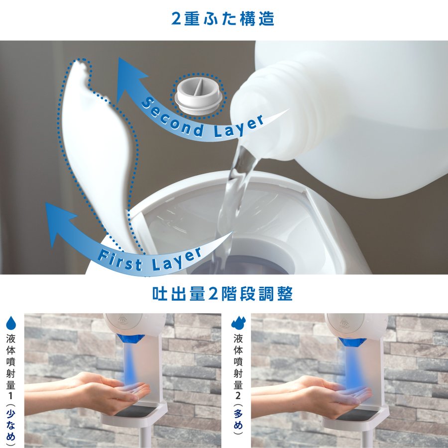 即出荷】 高精度瞬間検知 温機能付き ディスペンサー 非接触 消毒液スタンド 高さ調節可能 検温消毒 一体 大容量 非接触型 赤外線センサー 体表温検知器  消毒液ディスペンサー ジェル 自動手指消毒器 手指消毒 aps-kl5-2set fucoa.cl