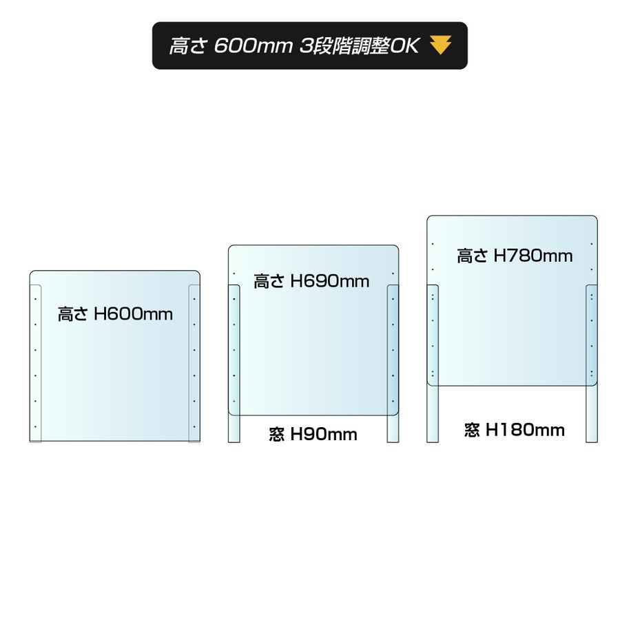 仕様改良 日本製 高透明アクリルパーテーション W900×H600mm 厚さ3mm 高さ調節式 組立簡単 安定性アップ デスク用スクリーン 間仕切り板  衝立 npc-a9060 当店の記念日