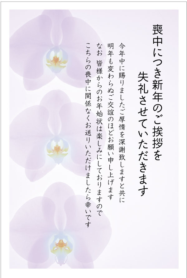 楽天市場 官製 10枚 喪中はがき No K806 63円切手付ハガキ 胡蝶蘭切手 裏面印刷済み メイドインたんたん