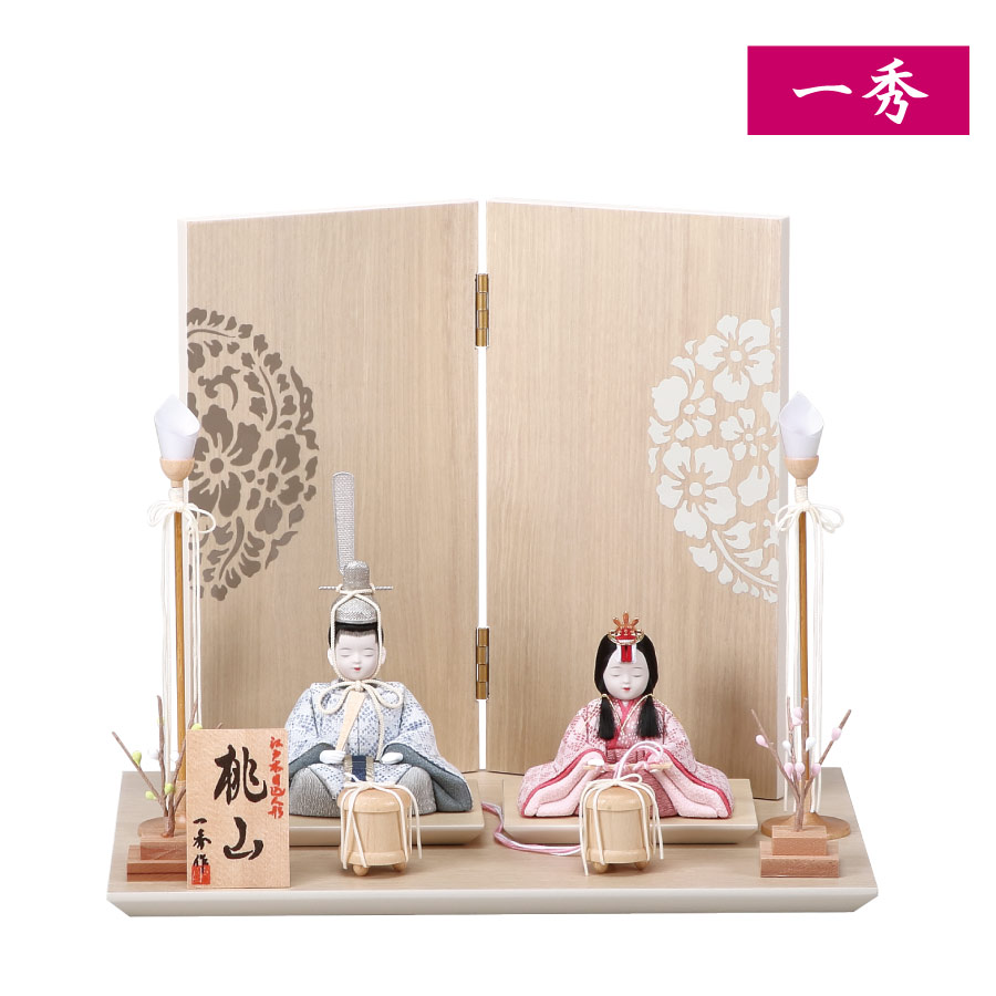 楽天市場】雛人形 ひな人形 木目込み人形 一秀 親王飾り 桃山雛 16号