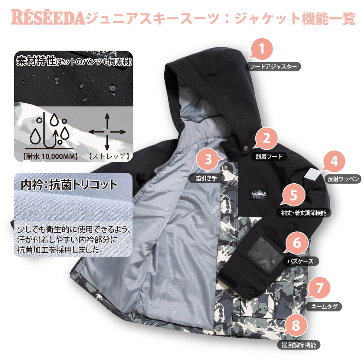 感謝の声続々！ スキー ウェア キッズ ジュニア RESEEDA〔レセーダ 〕 2022 RES74004 JUNIOR SUIT 21-22 旧モデル  condominiotiradentes.com