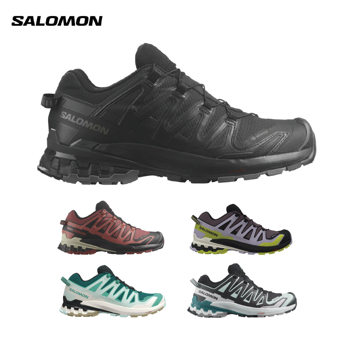 SALOMON サロモン スニーカー スポーツシューズ ランニングシューズ レディース ＜2025＞ XA PRO 3D V9 GTX W / L47270800 / L47270900 / L47469500 / L47583700 / L47119100｜スキー専門店　タナベスポーツ