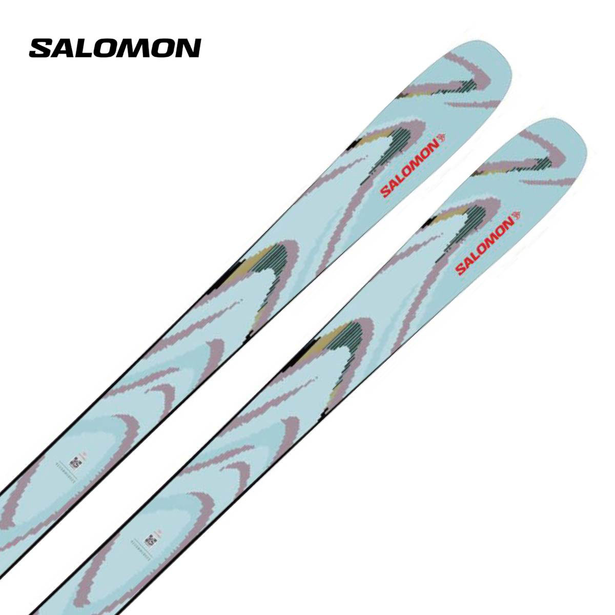 Salomon スキー板 ホワイト・ターコイズ SALOMON QST JR S w/BINDINGS - 193128613631