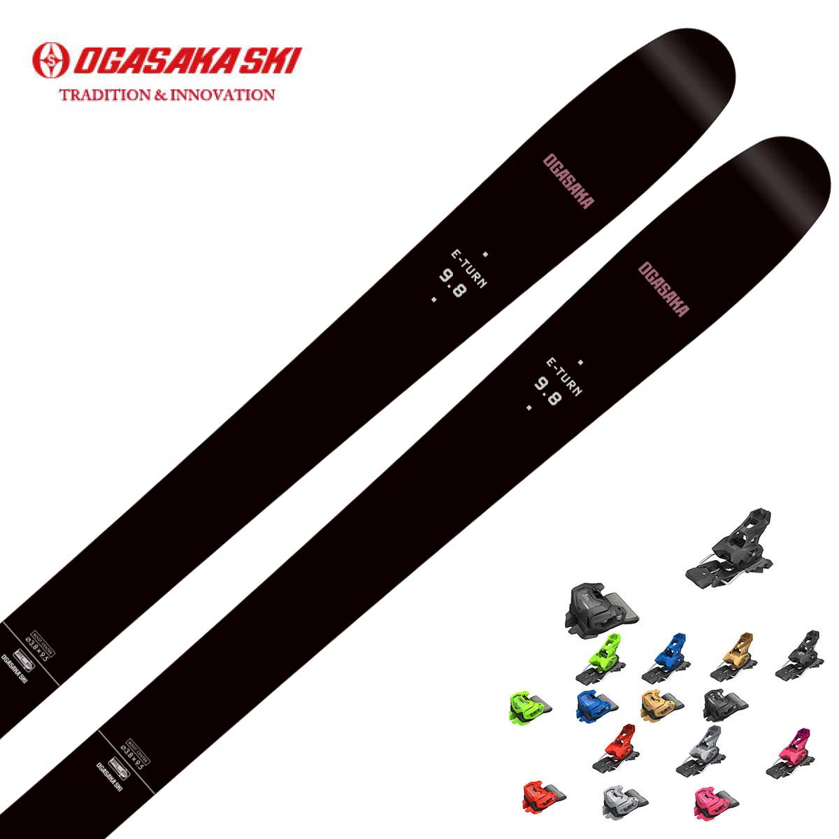 OGASAKA オガサカ スキーの板板 メンズ レディース＜2026＞E-TURN〔イーターン〕 ET-9.8 + チロリア ATTACK 14 GW ビンディング 書き割り 滑りだし無料