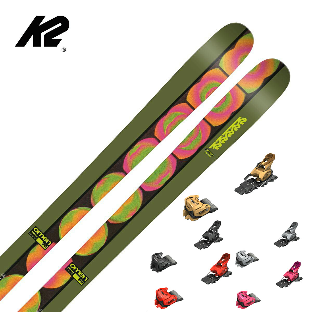 【エントリーでP最大10倍！24日20時～】K2 ケーツー スキー板 メンズ レディース 2025 OMEN 90 [KS240126] + チロリア ATTACK 14 GW ビンディング セット 取付無料