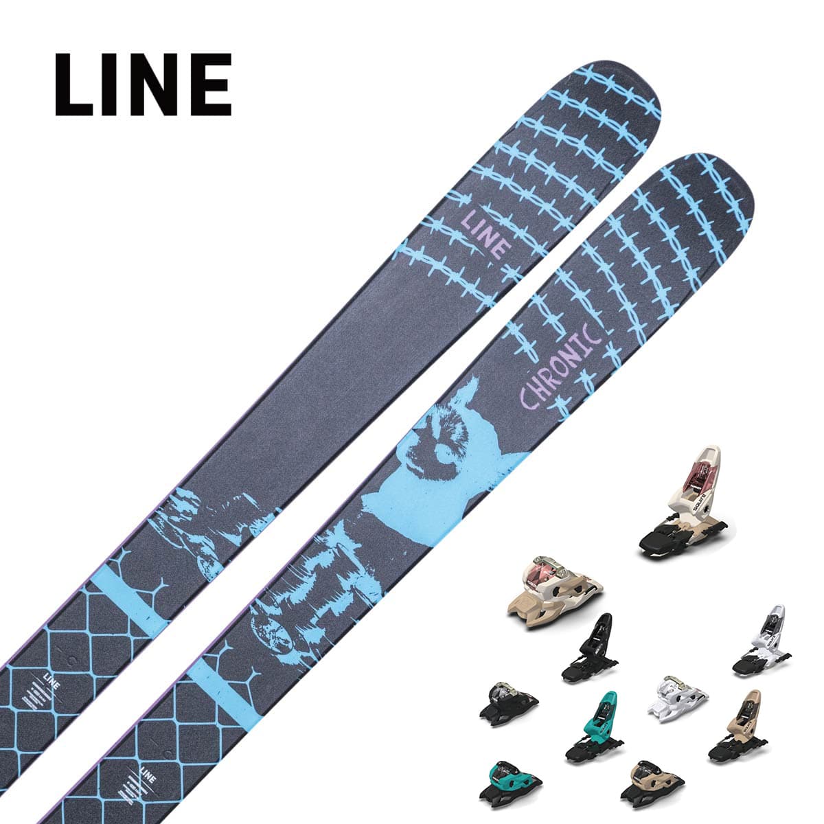 LINE 伝達ルート スキーの板板 メンズ レディース＜2026＞CHRONIC 101 [LN2509290] + 目じるし SQUIRE 11 ビンディング 仕掛ける 打っ付け無料 ウィンタースポーツ-スキー用品-スキー板