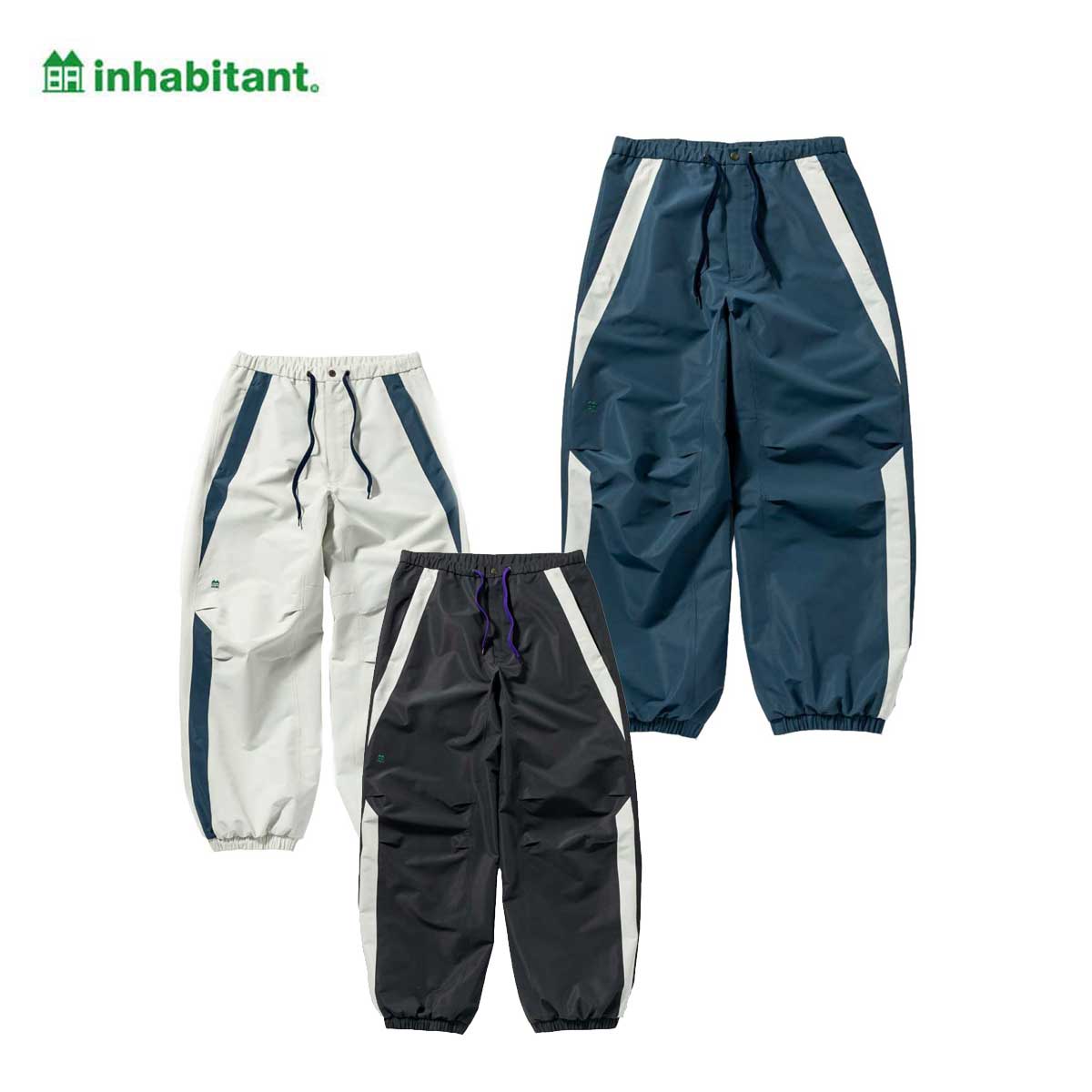 スキーの板御召しもの スキーの板ズボン下 ズボン下 inhabitant インハビタント メンズ レディース＜2025＞ISM24OB50 / SIDE LINE SNOW PANTS