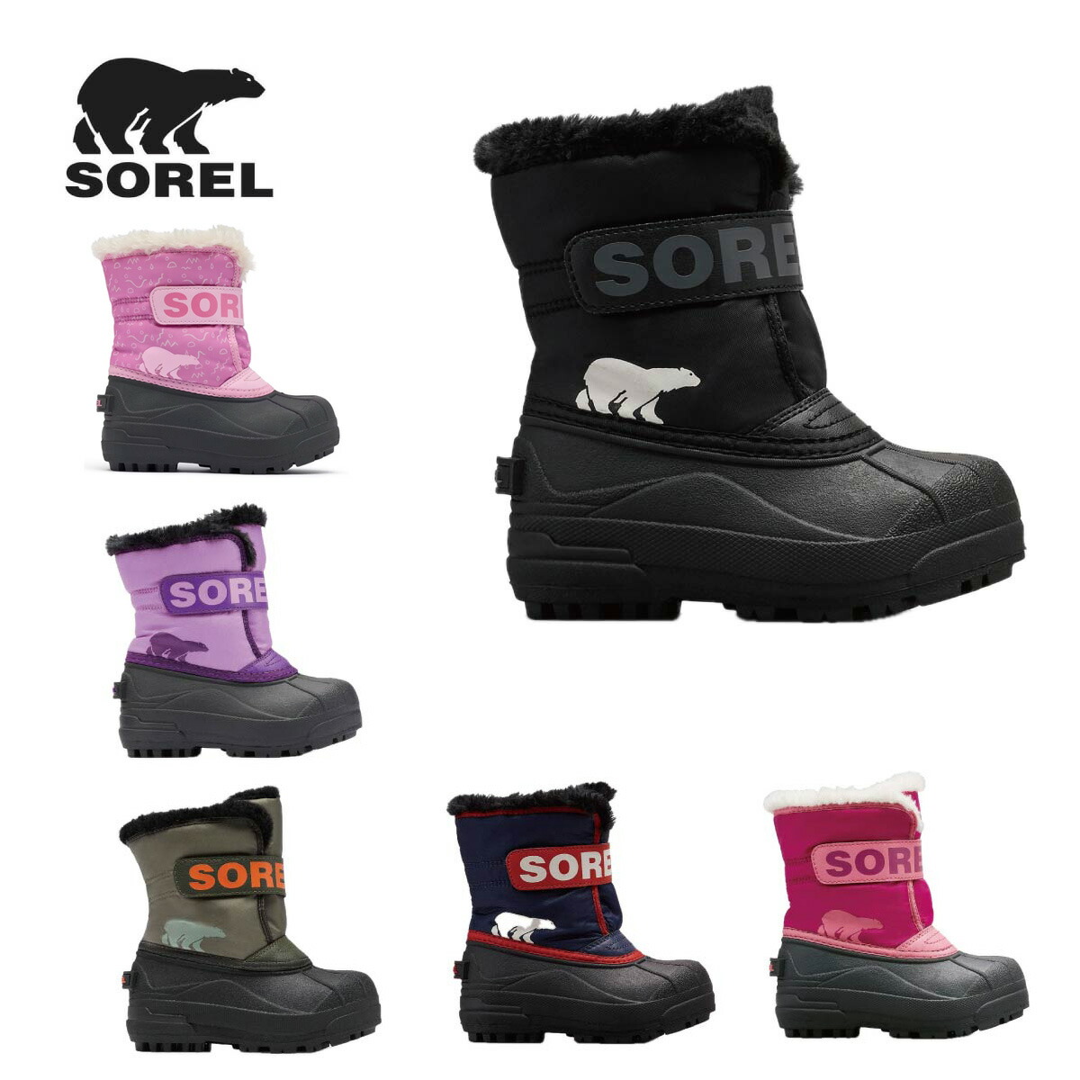 【エントリーでP最大10倍！17日9時59まで】 SOREL ソレル スノーシューズ スノーブーツ キッズ ジュニア＜2025＞NC5190 / チルドレンズ スノーコマンダー ブーツ 5,481円