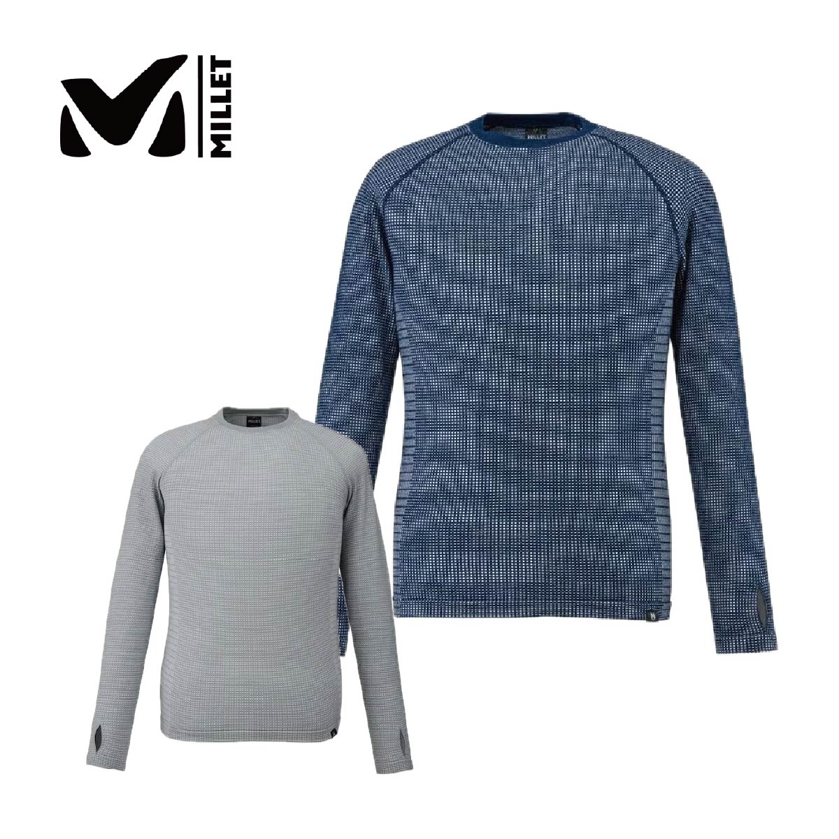 ミレー MILLET スキーの板御召しもの トップス メンズ ＜2026＞MIV01905 / WAFFLE WOOL CRW M / ワーヘル 羊毛 労働者の一団