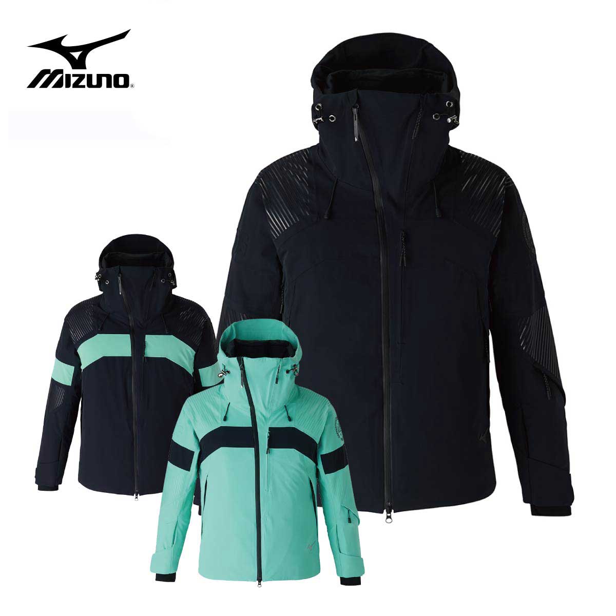 【早期取っておく】MIZUNO ミズノ スキーの板お召しもの 上衣 メンズ レディース＜2027＞Z2MEB300 / BLACK PREMIUM PARKA / ブラックプレミアムパーカー