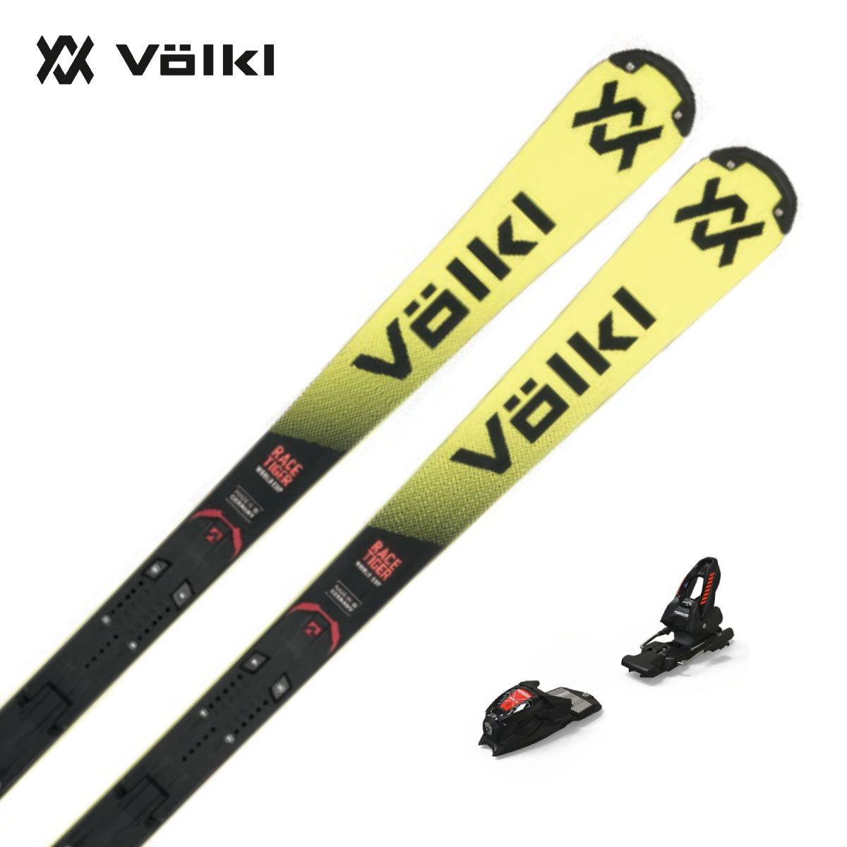 VOLKL フォルクル スキー板 キッズジュニア＜2027＞RACETIGER SL R JR JR-PLATE L + RACE 10/V2610800.000/ビンディング セット 取付無料｜スキー専門店　タナベスポーツ