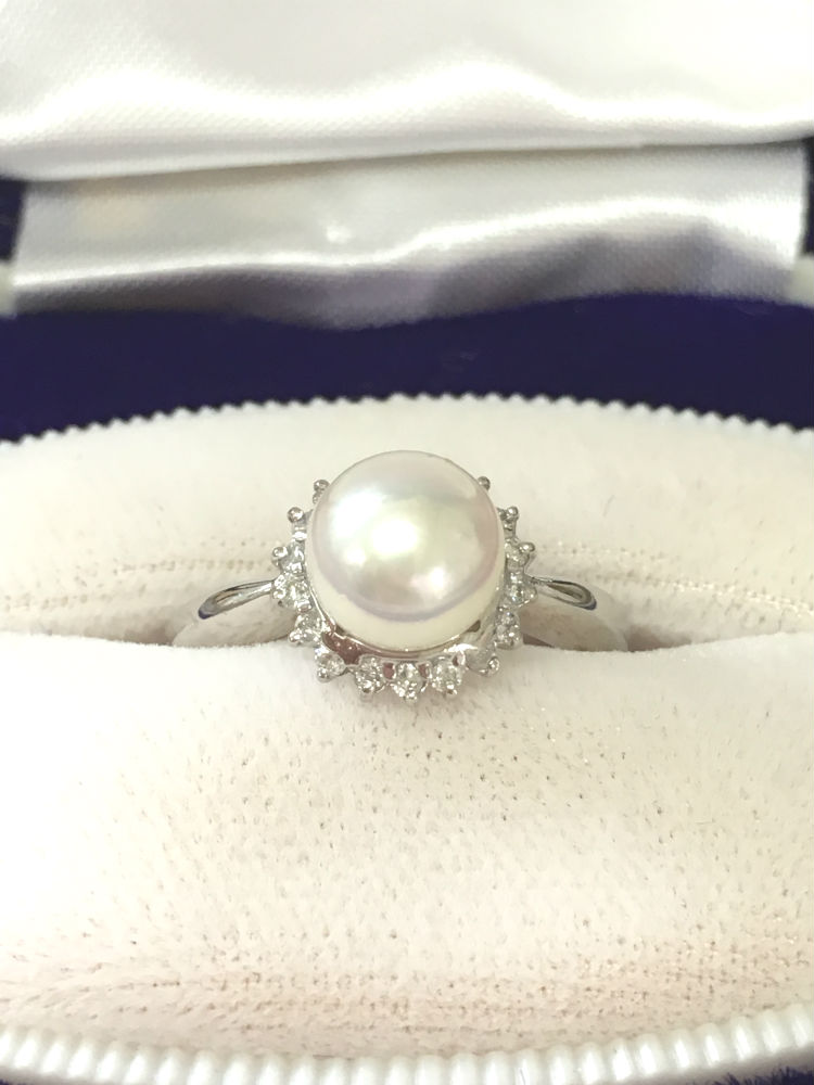 【送料無料】 あこや真珠 Pt900 ダイヤモンド リング #143 指輪 あこやパール 真珠 パール Pearl ダイヤ Diamond プラチナ 63,250円