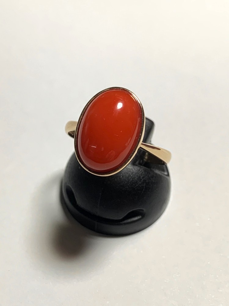【送料無料】 K18 リング さんご #370 赤さんご 指輪 珊瑚 Coral