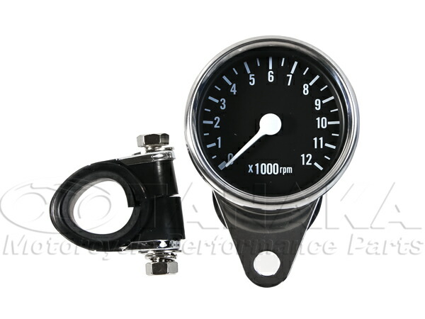 汎用（12V）　60mmタコメーター／ブラック≪田中商会★モンキー≫【レターパックプラス代引不可】｜田中商会ブルーパーツ店