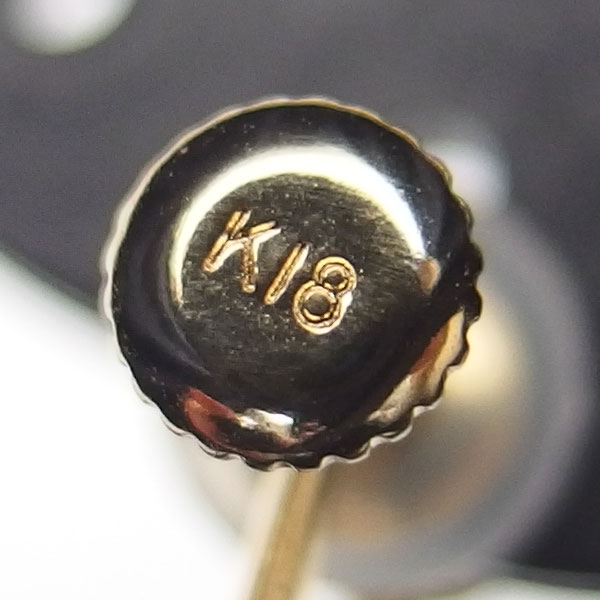 【パーツ】K18製ねじ式ぶら下がりイヤリング金具1ペア(2個セット)【ネコポス便】