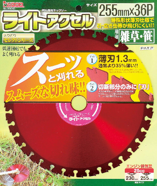 アイウッド チップソー 点火装置素粒子加速器255mm×36P 10枚入り口・入口 草刈機 刈払機用 低速回転させる