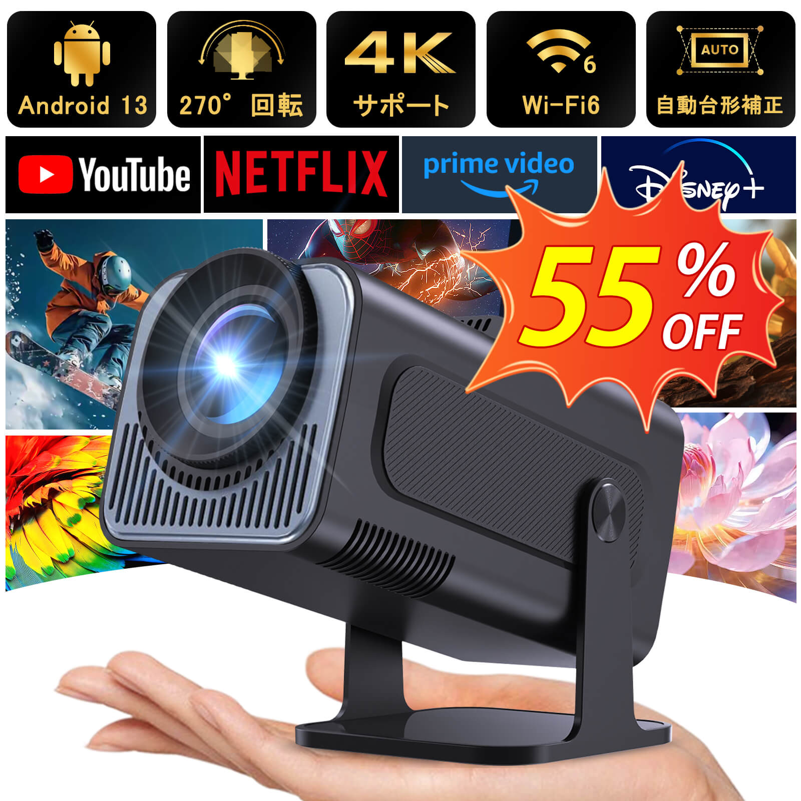 楽天市場】WiMiUS プロジェクター小型 モバイルプロジェクター 20000LM