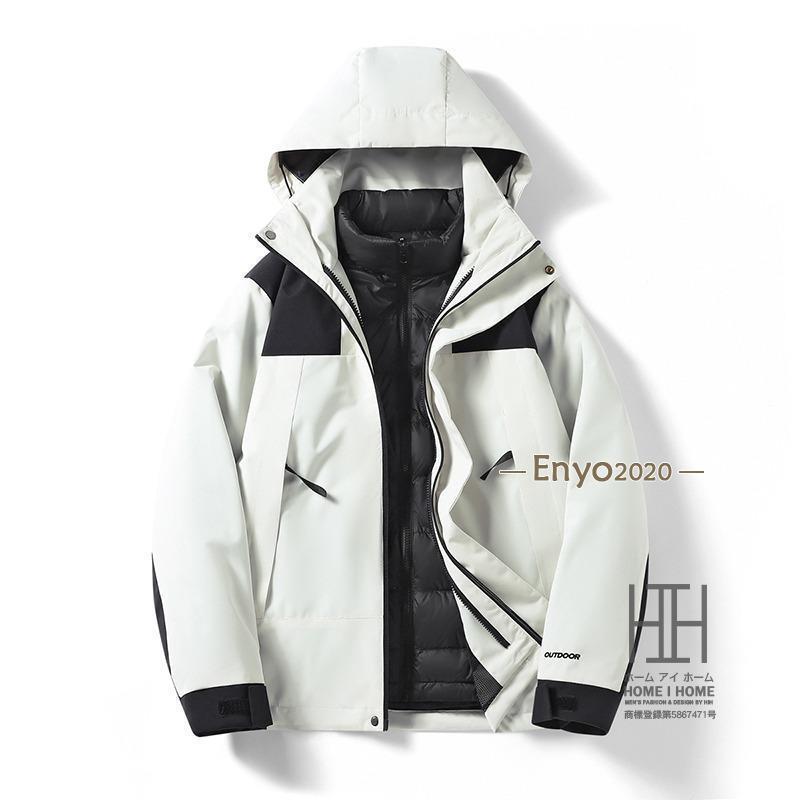 ダウンジャケット マウンテンパーカー メンズ レディース 3way フード脱着可 登山服 防風 ダウンライナー付き 取り外し可能 暖かい 軽量 撥水 防寒着 秋 冬|TandH store