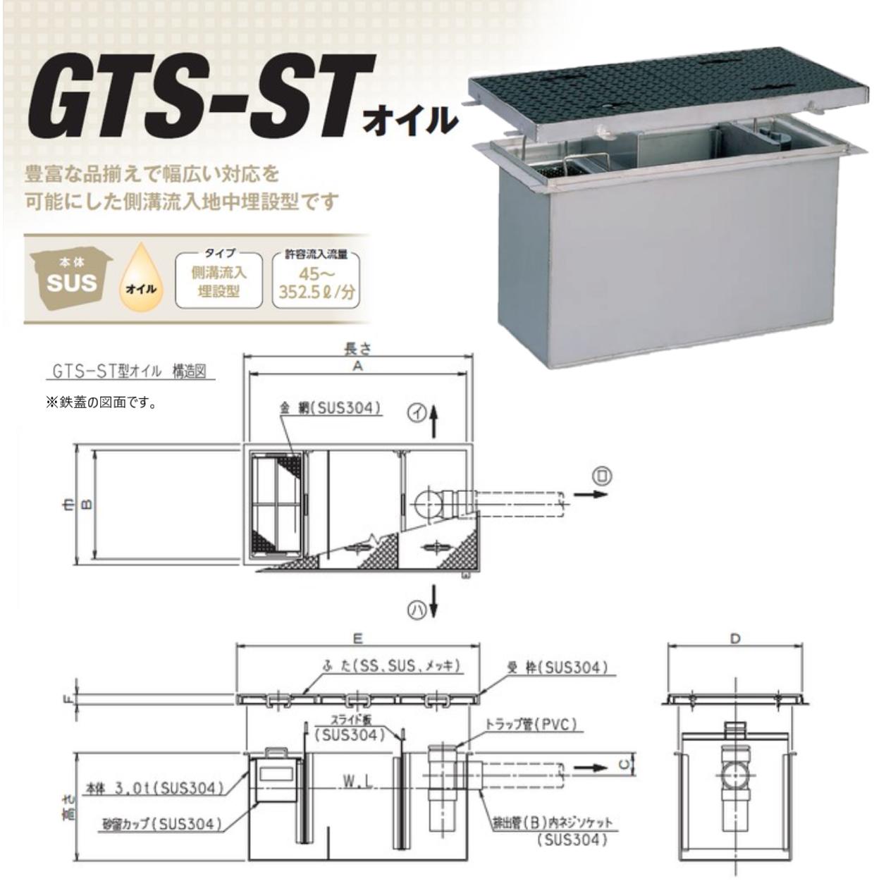 前澤化成工業 Sus Sus蓋t ｵｲﾙﾄﾗｯﾌﾟ 2軽耐 Gts 流入埋設型 側溝