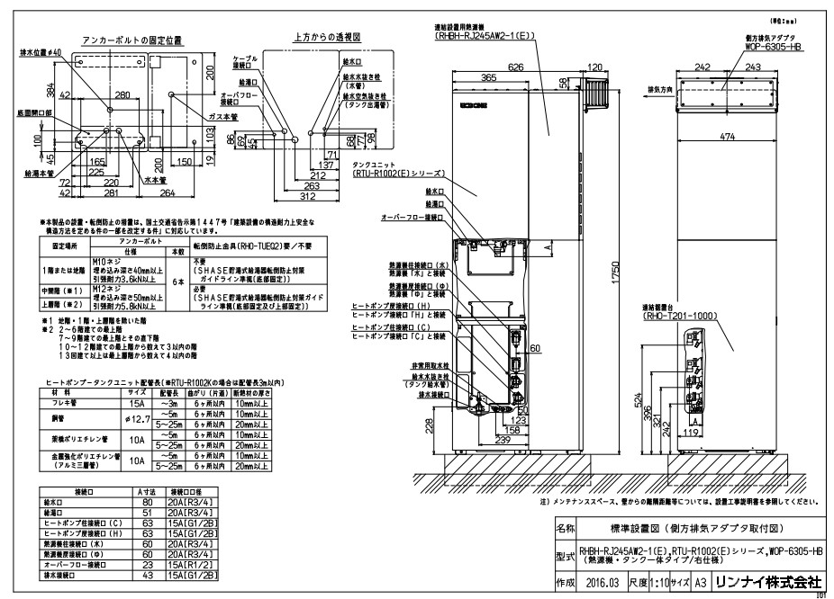 楽天市場】ﾘﾝﾅｲ FFA-120X80 二重管ﾄﾘ (21-3731) : 給湯ｵﾌﾟｼｮﾝ ∴ : たね葉