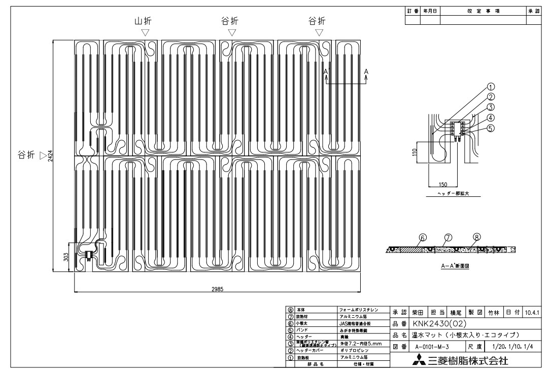 リンナイ KNK2430S 温水マツト (25-3454) : 温水マット ∴|たね葉