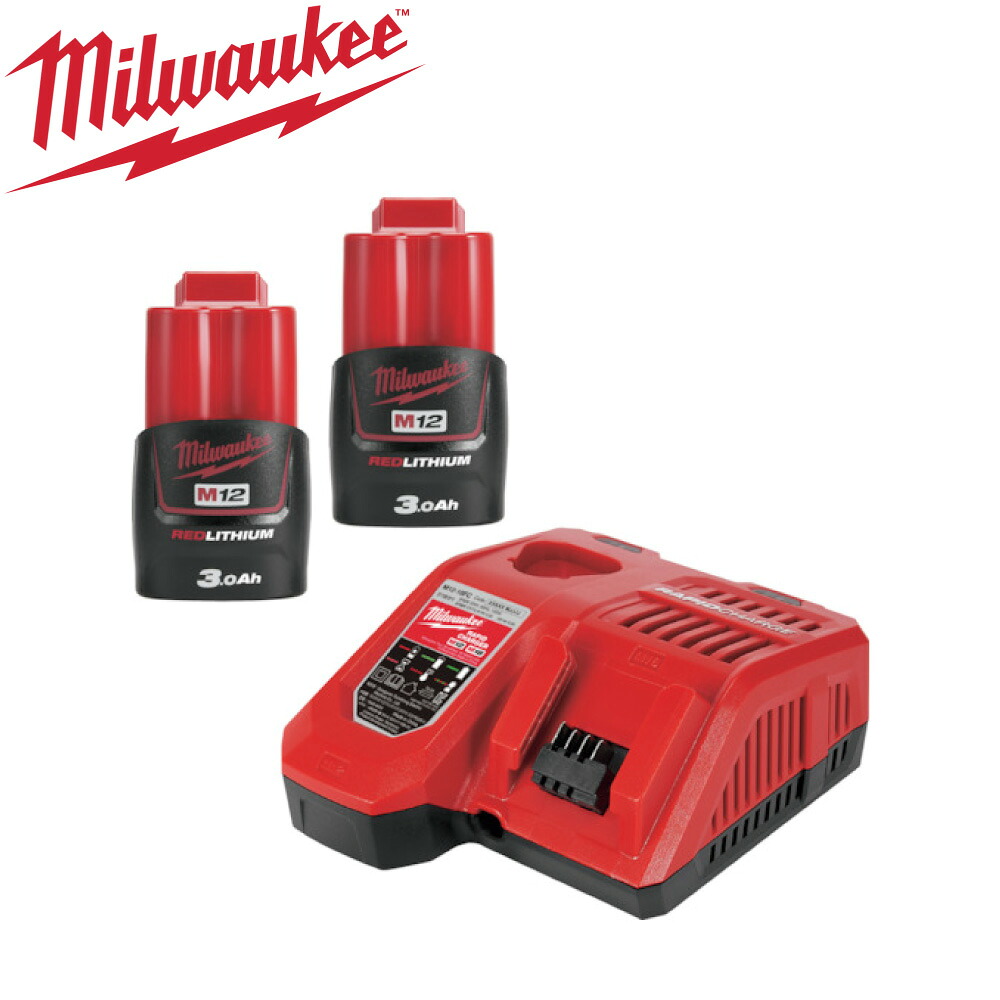 ﾐﾙｳｫｰｷｰ M12-18 NRG-302 JP ﾊﾞｯﾃﾘｰx2 充電器x1 : M12(2) 3.0Ah FCｽﾀｰﾄｷｯﾄ&there4;milwaukee｜たね葉