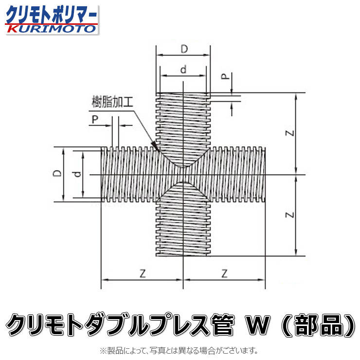 ｸﾘﾓﾄ ﾀﾞﾌﾞﾙﾌﾟﾚｽ管 ｸﾛｽ あと継ぎ  無孔/有孔兼用 : ｸﾛｽ W 500∴