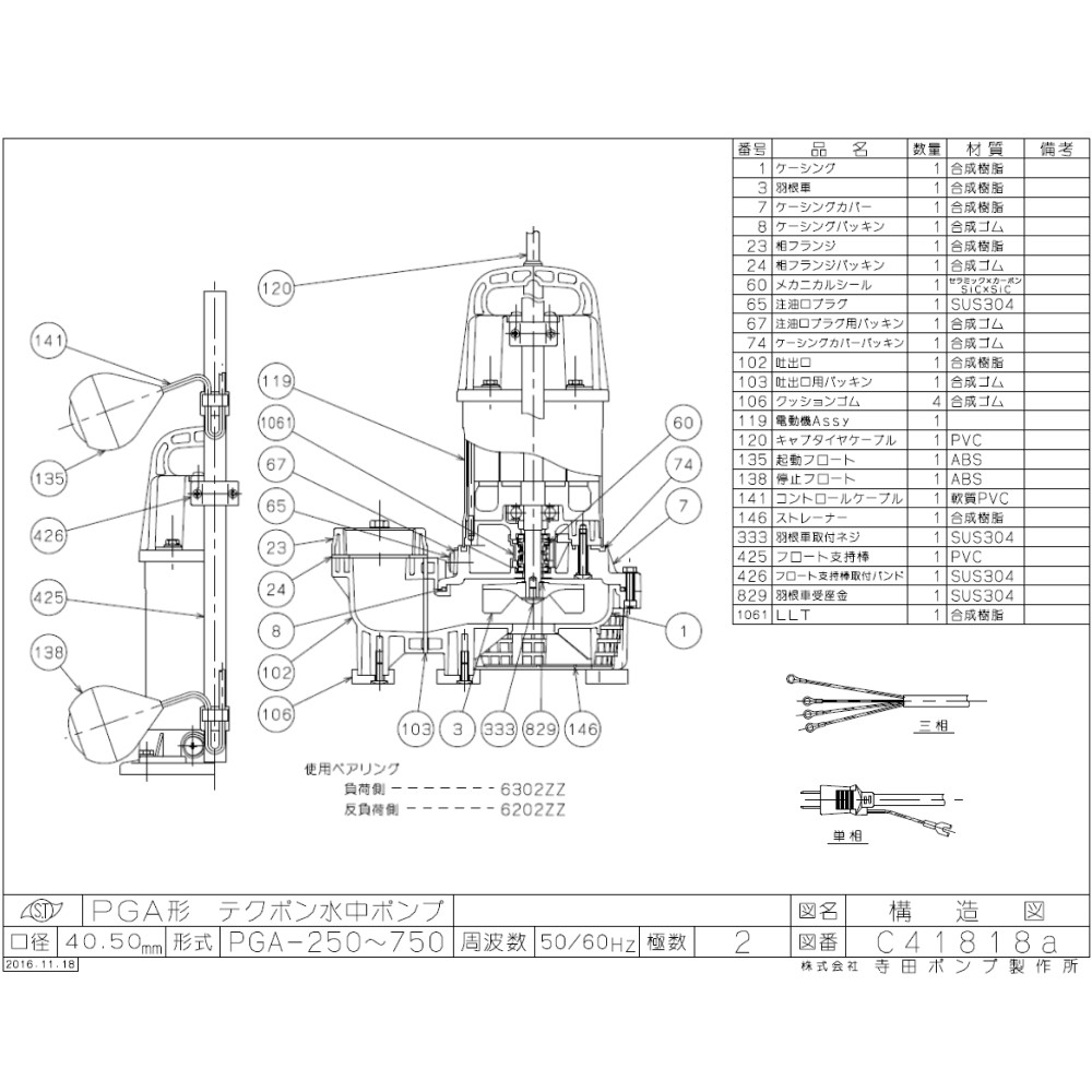 超目玉 新素材水中汚水ポンプpga形 自動 Pga 400t 60hz 三相0v 高知インター店 Depo Uganda Com