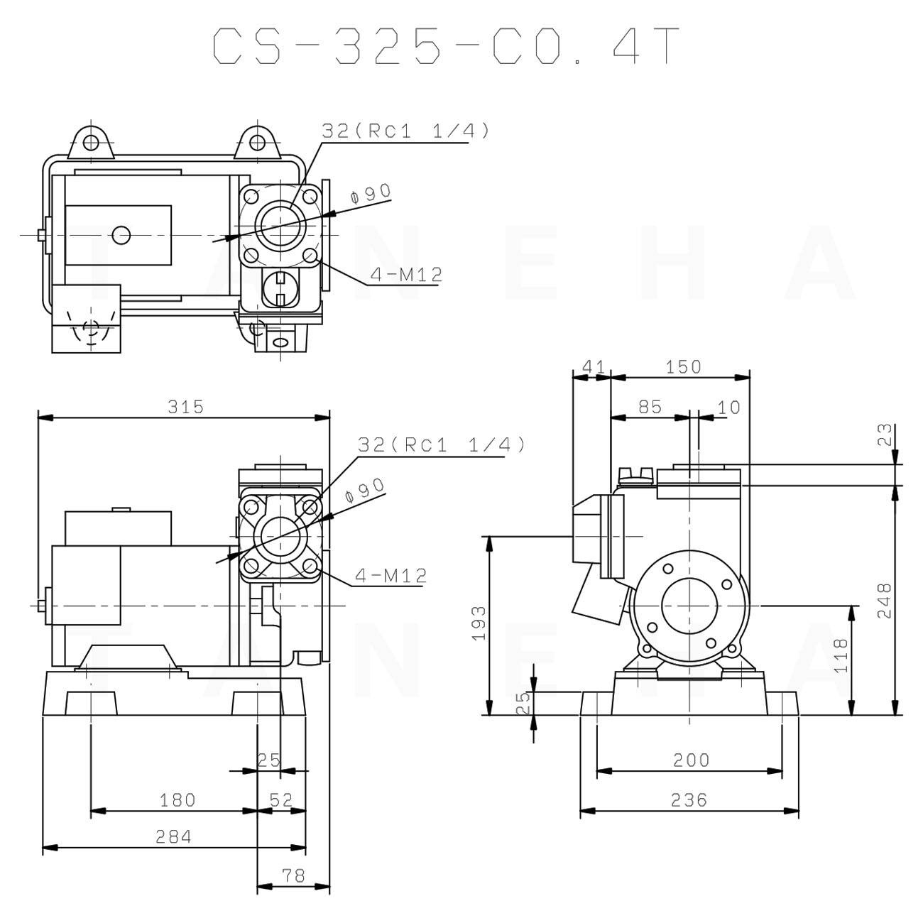 川本 自吸ｶｽｹｰﾄﾞﾎﾟﾝﾌﾟ CS(2)-C形 (50Hz) 32A 三200V 400w∴∴川本ﾎﾟﾝﾌﾟ