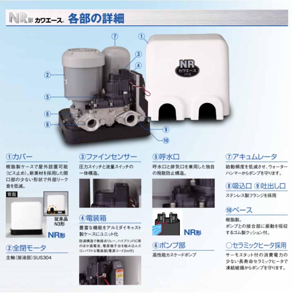 日本最大の 川本製作所 川本ポンプ 家庭用ポンプ NR135S 単相100V 50Hz