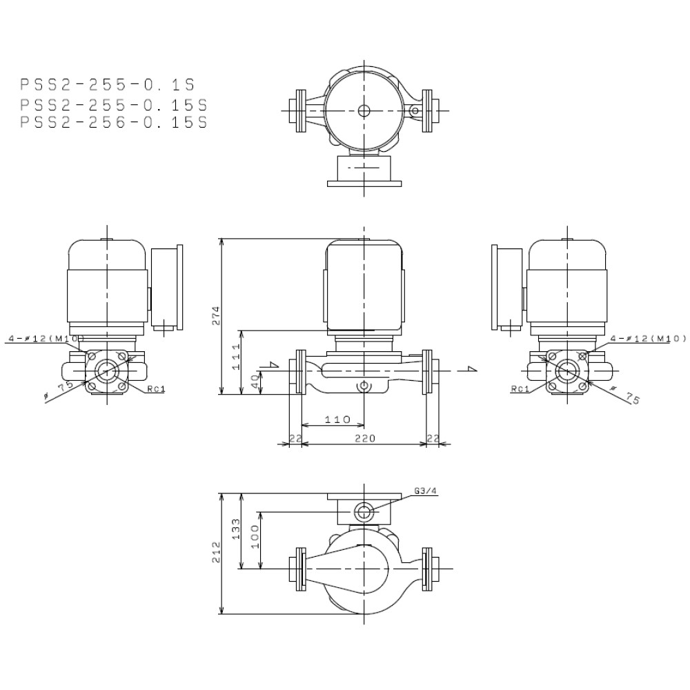 川本製作所 Pﾗｲﾝﾎﾟﾝﾌﾟ PSS(2)形 150w 25A (60HZ) (F4711146)∴川本