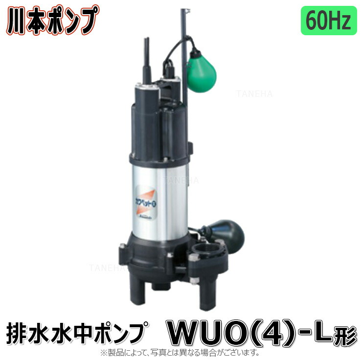 川本製造所 WUO-806-3.7LG (60サイクル) 80A    m 三200V3.7kw : 汚れ水中ﾎﾟﾝﾌﾟWUO ｶﾜﾍﾟｯﾄ自動小銃 80A ﾌﾗﾝｼﾞ型∴