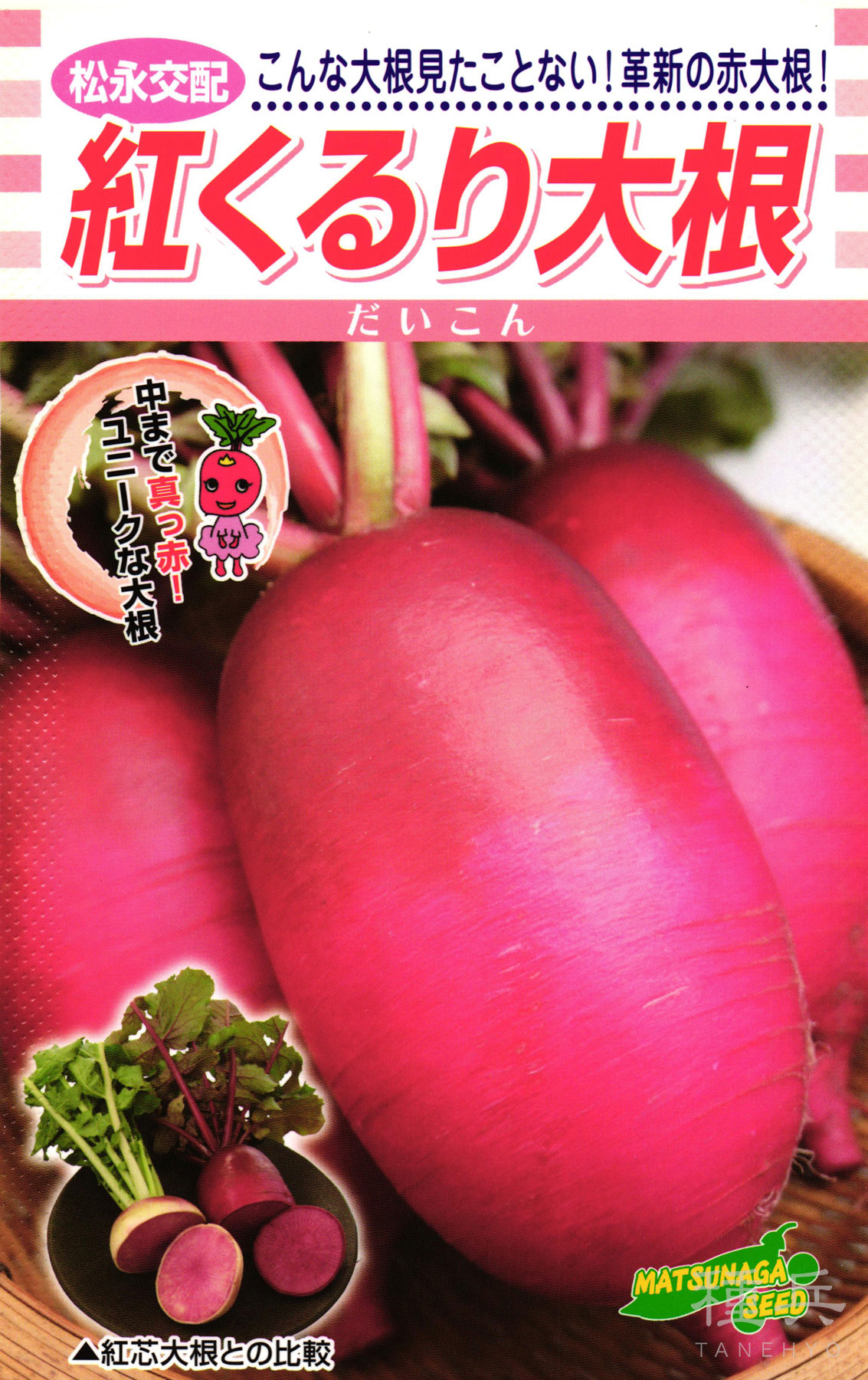 取れたて大根 楽天市場】【人気上昇中】野菜種子 ダイコン「紅くるり大根