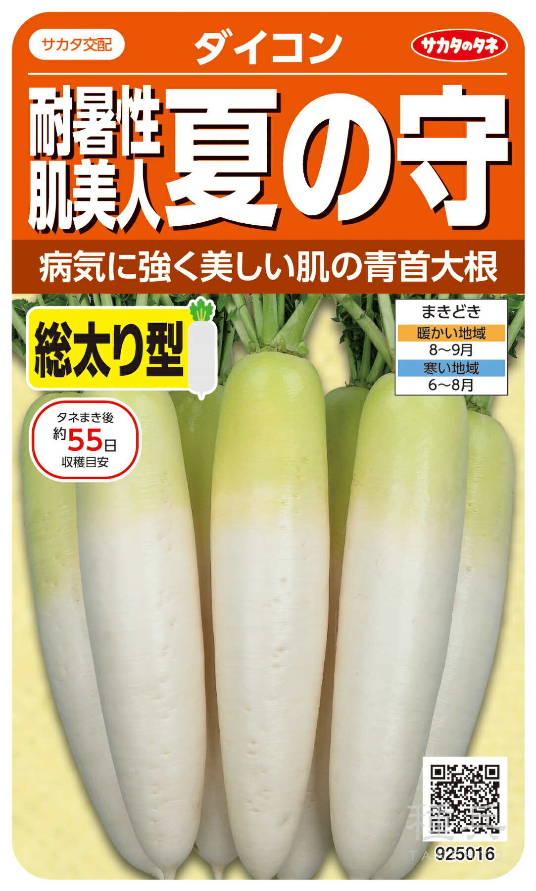 青首ダイコン 種 『夏の守（かみ）』 サカタのタネ