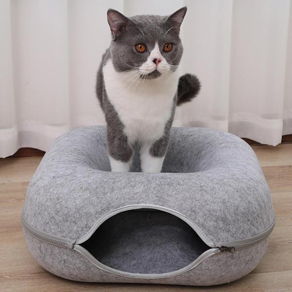 屋内戸外用のフェルトキャットトンネルほら穴臥榻取りはずし能力のあるな引っかき傷に揺るぎない 日用品雑貨・文房具・手芸-その他