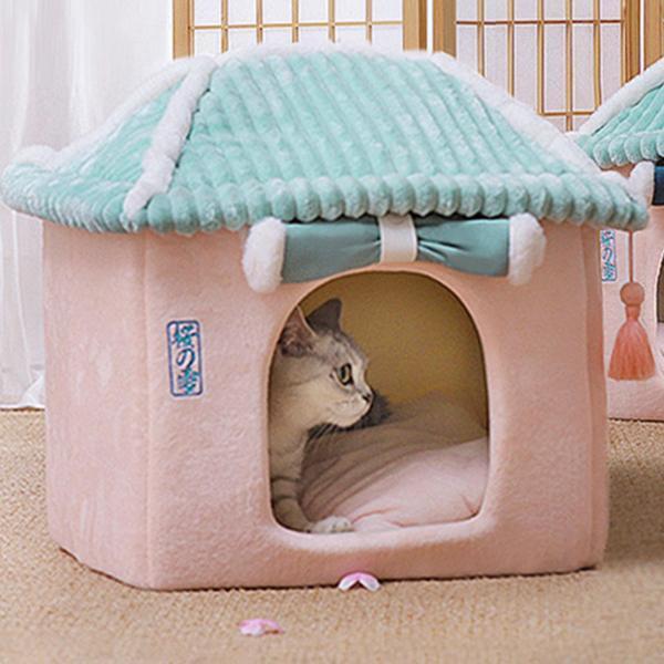 猫の巣の家犬小屋モルモットのための暖かい子犬屋内ペットスリーピングベッド|たねまるクローズショップ
