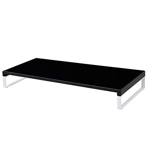 LAB色：リヒトラブ パソコン台 モニター台 机上台 黒 幅59*奥行25*高さ8cm ロー 耐荷重1