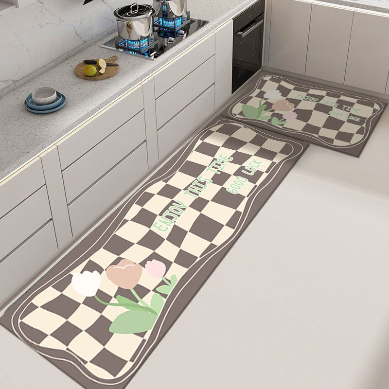 キッチンマット2枚セット キッチン吸水マット2枚セット 選べる5色6サイズ 強力吸水 汚れ防止 滑り防止マット
