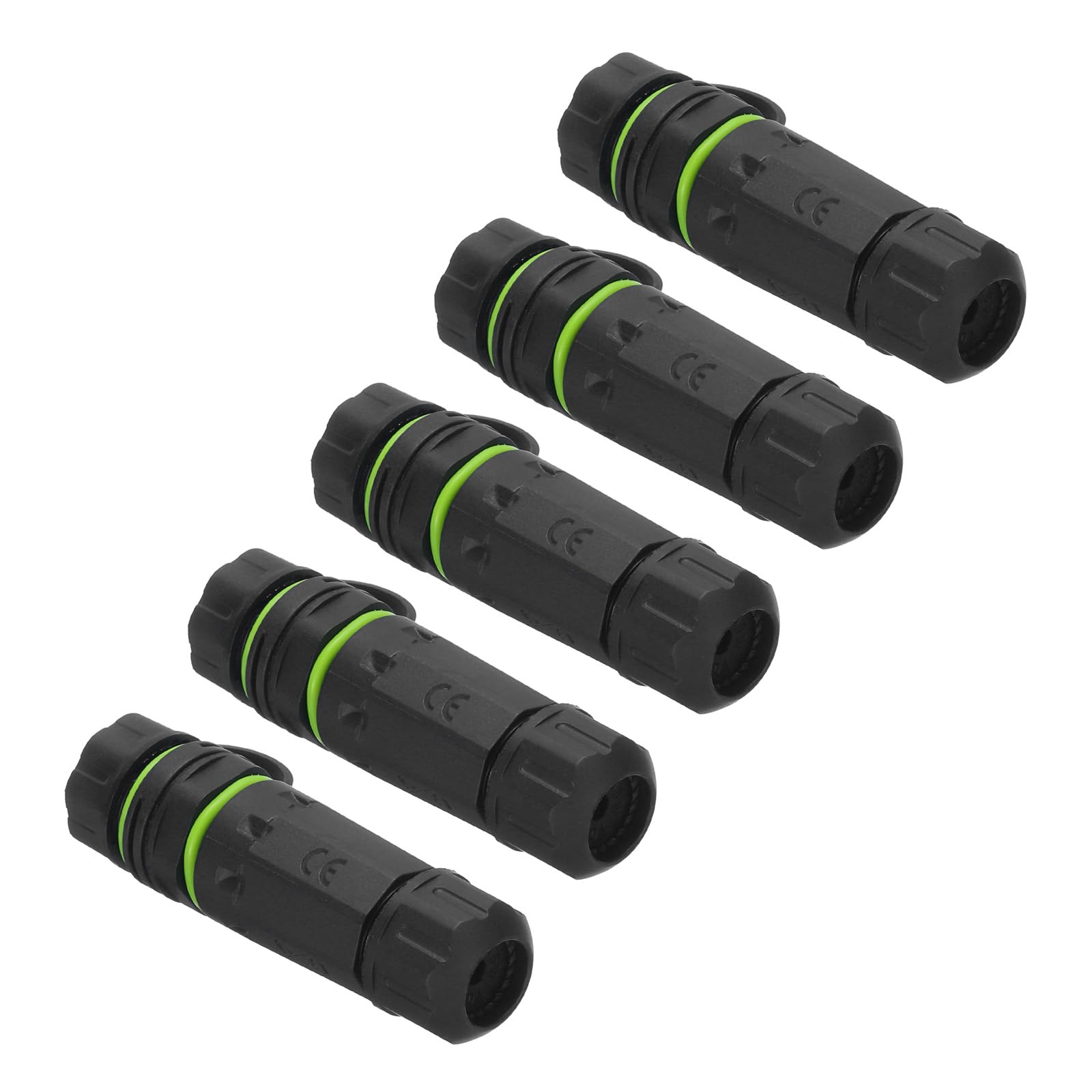 防水RJ45カプラ デュアルヘッドシールド メス-メス 防水IP68 イーサネット屋外 LANケーブルコネクタ Cat5e用 緑 5個|たねまるクローズショップ